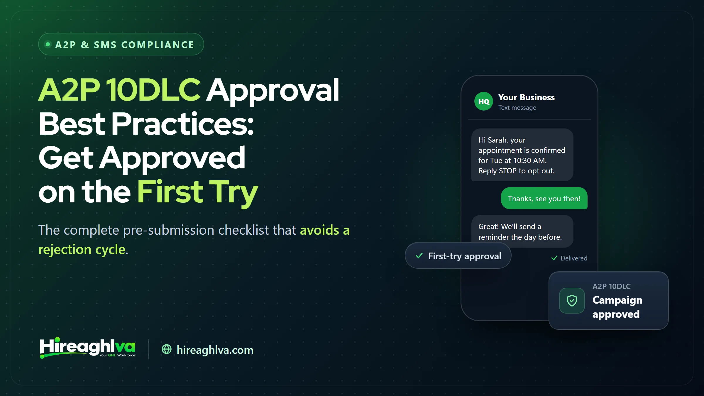 Pre-submission checklist for A2P 10DLC brand and campaign approval best practices
