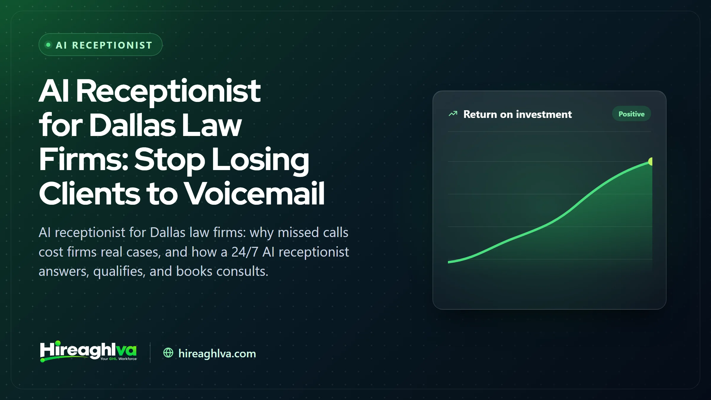 Illustration of an AI receptionist answering a call for a Dallas law firm