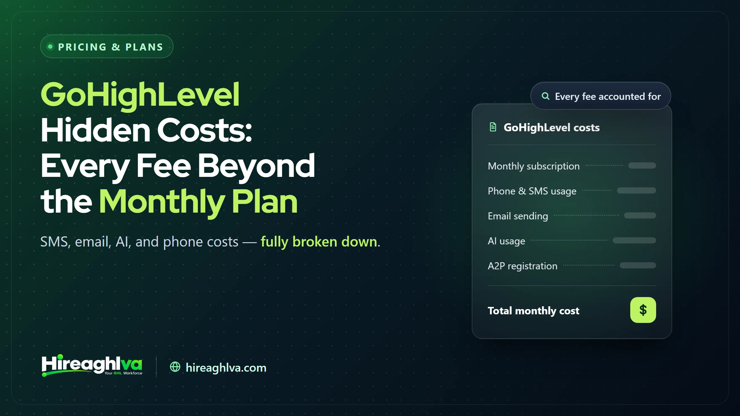 Every hidden cost and usage-based fee beyond GoHighLevel's monthly plan price