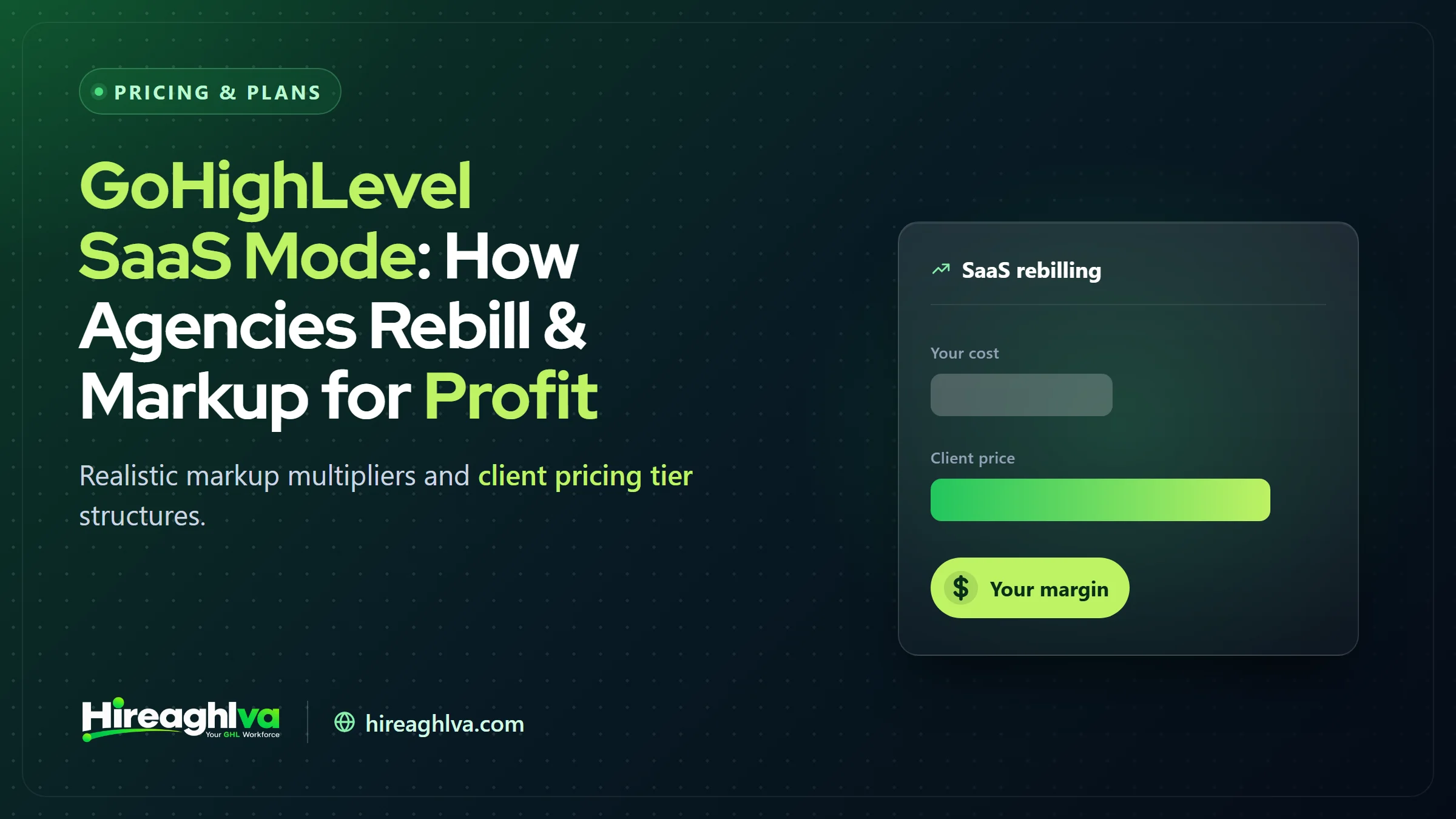 How GoHighLevel SaaS mode rebilling and client markup pricing works for agencies